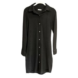 Faherty Black Button-Down Dress